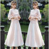 民国风女装套装复古唐装改良旗袍连衣裙汉服女学生日常古装中国风