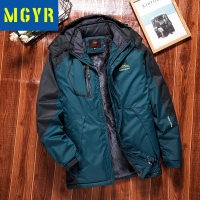 MGYR冬季加绒加厚风衣男保暖棉服户外防风防泼水情侣款外套抓绒登山服