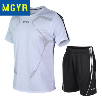 MGYR夏季运动套装男夏跑步健身宽松休闲速干t恤短袖短裤两件套速干衣裤套装1