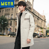 MGYR中长款羽绒服男冬季新款修身青年学生帅气加厚白鸭绒外套户外羽绒衣