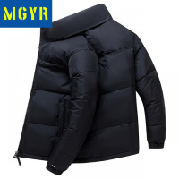 MGYR羽绒服男2021年新款韩版拼接撞色简约时尚立领冬羽绒外套户外羽绒衣
