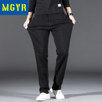 MGYR牛仔裤男春秋款纯黑男士牛仔裤男直筒宽松中年商务男装弹力户外休闲裤