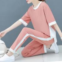 2020年新款气质休闲套装女短袖春装韩版运动服两件套夏季纯棉大码