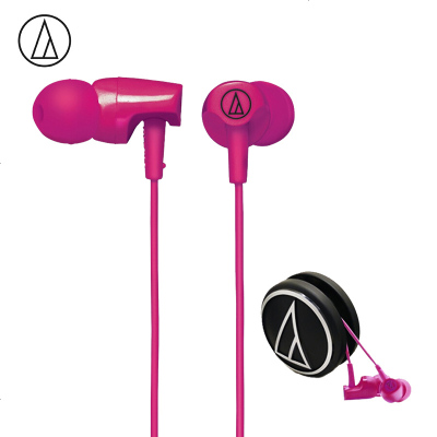 铁三角(audio-technica) ATH-CLR100 入耳式运动耳机 手机耳机 音乐版 不带麦克风 粉色