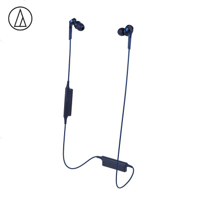 铁三角(audio-technica) ATH-CKS550XBT 重低音蓝牙运动入耳式耳机 蓝色 颈挂线控 手机通话