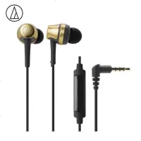 铁三角(audio-technica) ATH-CKR50IS 线控带麦入耳式HIFI耳机 金色 重低音 手机通话