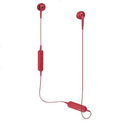 铁三角(audio-technica) ATH-C200BT 耳塞式运动无线蓝牙耳机 红色 手机耳麦 颈挂通话