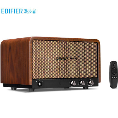 漫步者 (EDIFIER) AIRPULSE P100 高品质复古无线蓝牙音箱 一体式立体声音响 家庭音响 桌面音响