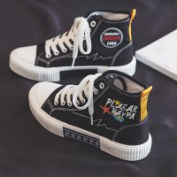 XeeJee2020秋季新款少女孩高帮帆布鞋女鞋中大童初中小学生平底运动板鞋