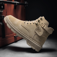 xeejee冬季马丁靴男潮百搭战狼沙漠靴英伦中帮复古高帮鞋工装短靴男