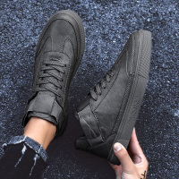 xeejee夏季英伦青少年学生韩版潮流休闲小皮鞋软底板鞋厨师鞋黑色男鞋子