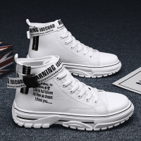 xeejee帆布鞋男高帮秋冬季新款男士板鞋休闲韩版潮流百搭马丁靴黑色潮鞋