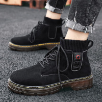 xeejee青年马丁靴男高帮鞋英伦风工装短靴复古沙漠靴男士冬季袜子口男鞋