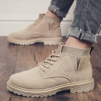 xeejee马丁靴男高帮工装靴2020秋冬季新款潮英伦风防水男士皮靴黑色