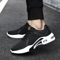 些久ins超火的鞋子跑步鞋子弹头秋季45加大码46男女增高情侣小黑白鞋