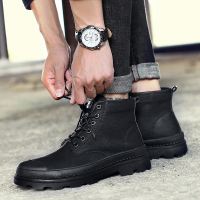 些久秋季英伦风中帮男靴高帮鞋马丁靴45百搭短靴47加大号46潮靴子