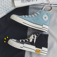 些久港风男鞋子2021春季新款网红学生ulzzang高帮帆布板鞋个性ins潮鞋