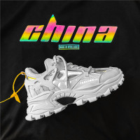 些久青少年港风超火运动男鞋子春季学生原宿风厚底老爹跑步鞋荧光潮鞋