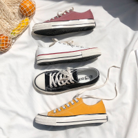 些久帆布鞋男韩版春夏季港风休闲板鞋原宿潮鞋低帮学生情侣ins鞋子男