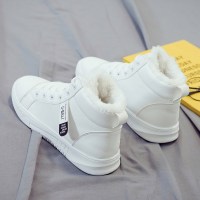 些久2021秋冬季新款加绒小白潮鞋女韩版百搭学生雪地短靴高帮棉鞋板鞋