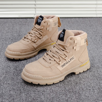 些久2021新款秋冬季英伦风高帮工装鞋中帮战狼男士大黄棉鞋沙漠马丁靴