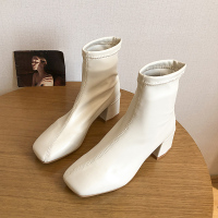 些久网红短靴女2021秋季新款ins百搭粗跟切尔西马丁靴英伦风瘦瘦鞋潮