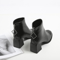 些久高跟女靴子夏2021年新款春秋季百搭小短靴中跟粗跟马丁靴单靴薄款