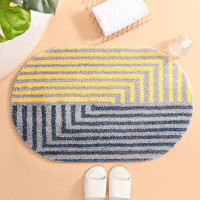 大江现代条纹浴室吸水防滑垫入户进地垫卧室口家用椭圆脚垫