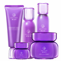 御泥坊亮颜葡萄籽5件套(洗面奶+水+乳液+睡眠面膜+眼霜)熬夜细致肌肤改善暗哑洁面水面膜乳护肤套装