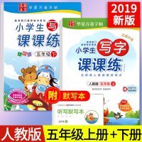2019新版小学生写字课课练五年级上册下册2本人教版小学五年级同步字帖练字帖楷书入硬笔书法正楷铅笔钢笔硬笔蒙纸临
