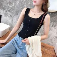 打底修身纽扣仿冰丝针织内搭高腰百搭吊带外穿修身背心女潮夏新威珺