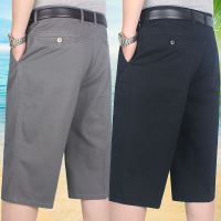 夏季薄款中年男士七分裤休闲裤爸爸装高腰西装短裤中老年中裤威珺