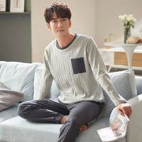 蜡笔小新睡衣男士春秋款长袖棉质青少年卡通男生大码家居服套装 威珺