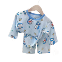 儿童卡通呼吸棉7分家居服套装宝宝卡通空调服棉质睡衣春夏童装薄威珺