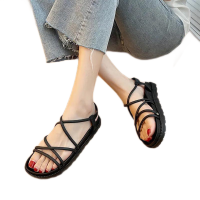 女夏2022新款沙滩凉鞋女学生休闲韩版ins潮厚底罗马鞋平底威珺