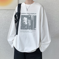 长袖T恤男秋季新款2022体恤圆领潮流印花上衣棉打底衫青少年秋衣威珺