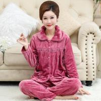 妈妈装冬装睡衣60岁70老年人保暖衣女奶奶法兰绒老人太太套装宽松威珺