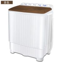 双筒6.8公斤茶色 蓝光杀菌款 洗衣机双桶家用甩干沥水甩桶小型迷你婴儿童单桶筒宿舍洗衣机