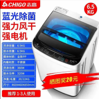 6.5KG蓝光除菌+强力风干+双动力 全自动洗衣机家用小型迷你宿舍租房节能大容量洗脱一体热烘干