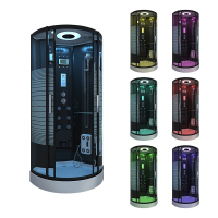 淋浴房整体浴室一体式家用带蒸汽暖风沐浴房弧扇形洗澡间干湿分离 豪配100*100cm 含蒸汽安心抵