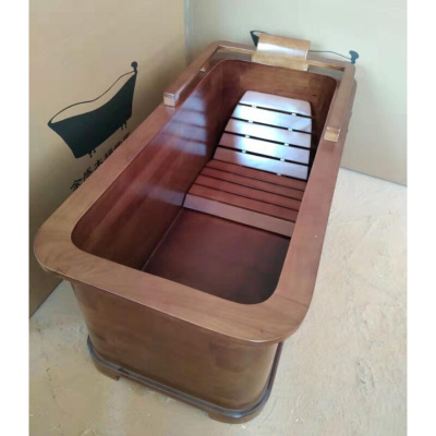 橡木泡澡木桶加厚方形浴缸成人沐浴桶木质洗澡实木泡澡院订制安心抵