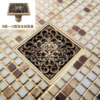 复古地漏 欧式仿古地漏仿古铜地漏 全铜复古洗衣机地漏防臭地漏安心抵