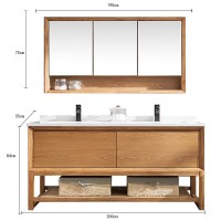 北欧双盆实木落地式浴室柜组合简约现代卫浴柜卫生间洗脸盆洗漱台安心抵