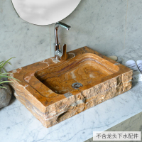 洗手池石头小号方形现代北欧台上盆小尺寸美式卫浴石材天然洗脸盆安心抵
