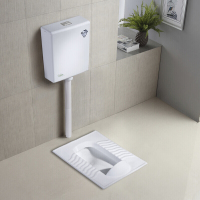 蹲便器蹲坑蹲厕一体前进后排带存水弯带挡板 0509A[圆形带挡板]308水箱安心抵