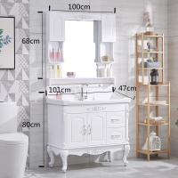 浴室柜组合现代简约落地式卫生间洗漱台小户型洗脸洗手台盆卫浴柜安心抵