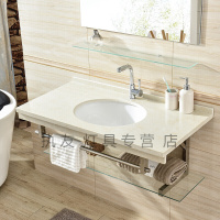 卫生间台下盆陶瓷小户型大理石洗手盆挂墙式简易小型洗脸池家用安心抵
