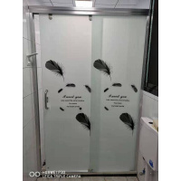家用卫生间定制整体淋浴房干湿分离隔断屏风爆钢化玻璃新款简约 大方银拉丝8MM送安全防爆膜 不含蒸汽安心抵