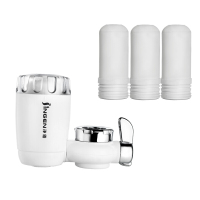 【1机4芯】净恩JN18水龙头净水器家用厨房前置滤水器自来水过滤器 白色安心抵