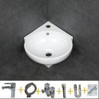 厕所小型洗手盆三角形洗脸盆转角微型卫生间墙角迷你壁挂式角盆安心抵